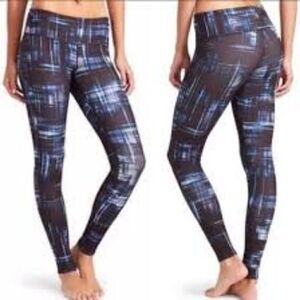 Athleta Women's Small Chaturanga Yoga Pants Tight Leggings Plaid 721748.Waist 1